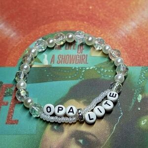 Opalite TS12 Beaded Bracelet - White and Silver